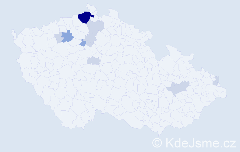 Příjmení: 'Gujdanová', počet výskytů 27 v celé ČR