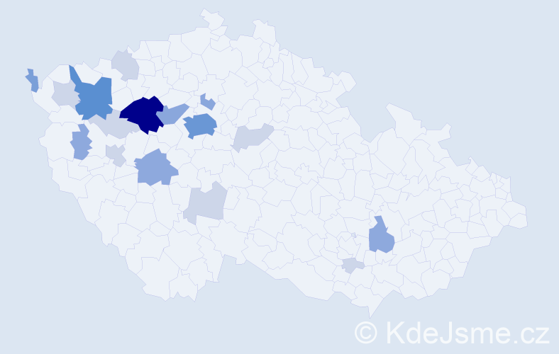 Příjmení: 'Kinkalová', počet výskytů 48 v celé ČR