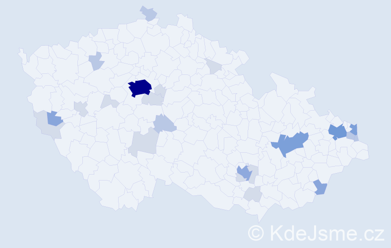 Příjmení: 'Bukovanský', počet výskytů 64 v celé ČR