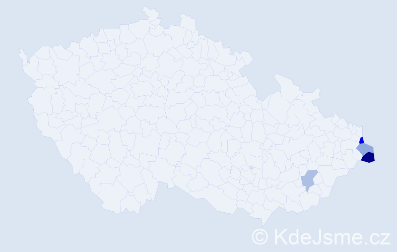 Příjmení: 'Waclavková', počet výskytů 6 v celé ČR