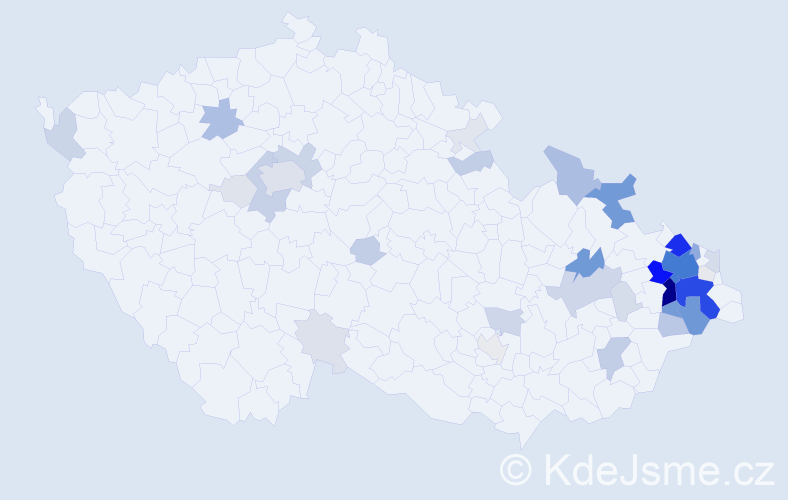 Příjmení: 'Tylečková', počet výskytů 200 v celé ČR