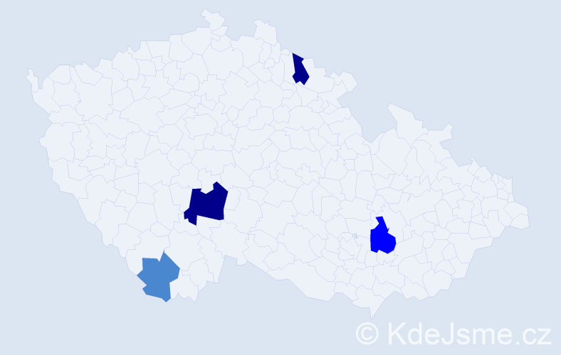Příjmení: 'Vyhlidal', počet výskytů 9 v celé ČR