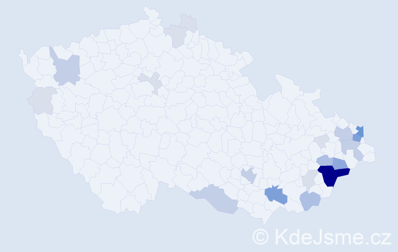 Příjmení: 'Bařák', počet výskytů 68 v celé ČR