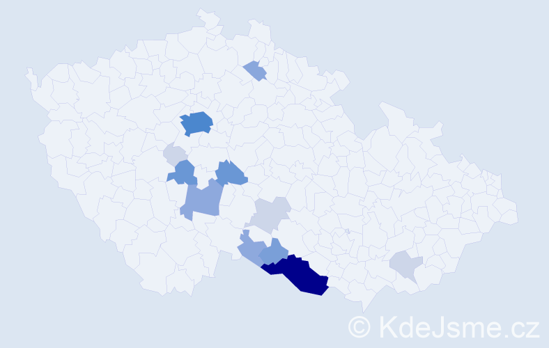 Příjmení: 'Weidenthaler', počet výskytů 45 v celé ČR