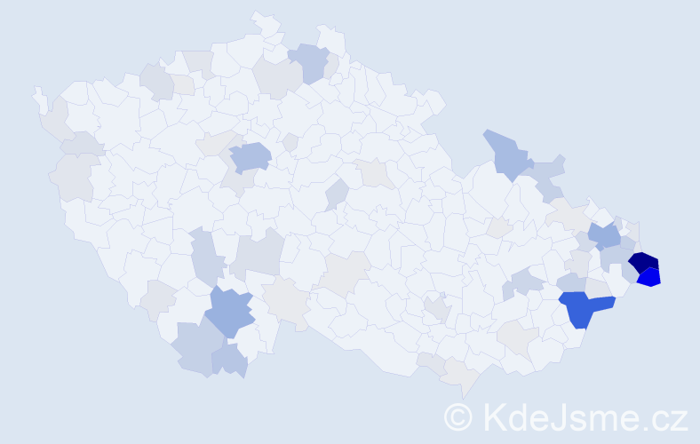 Příjmení: 'Labajová', počet výskytů 322 v celé ČR