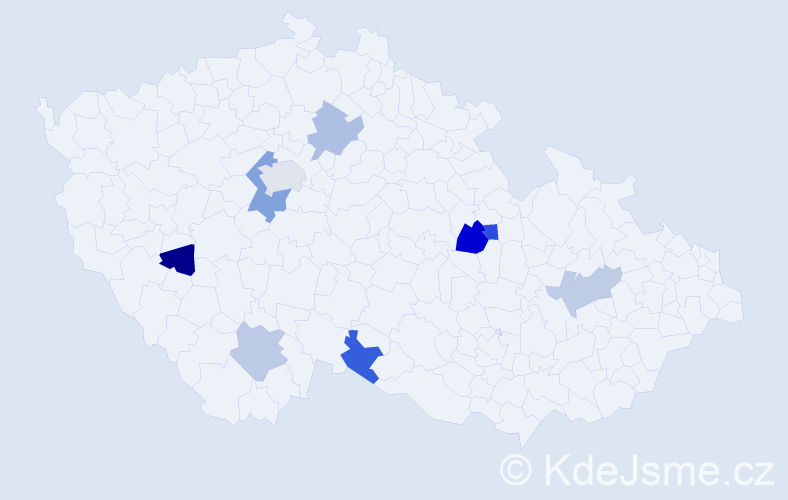Příjmení: 'Rusyn', počet výskytů 12 v celé ČR