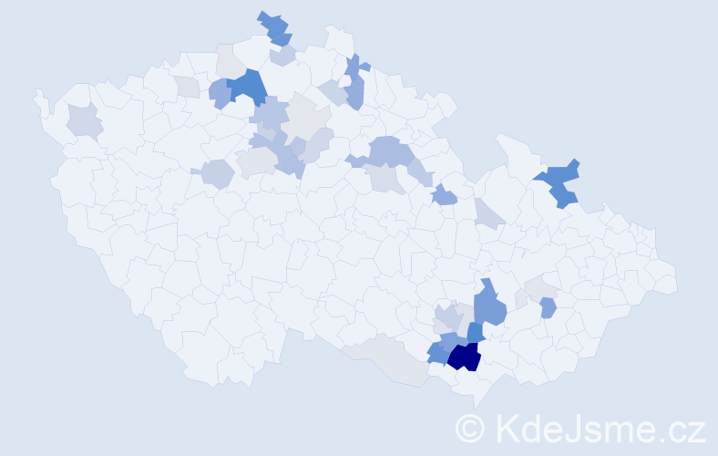 Příjmení: 'Relichová', počet výskytů 114 v celé ČR