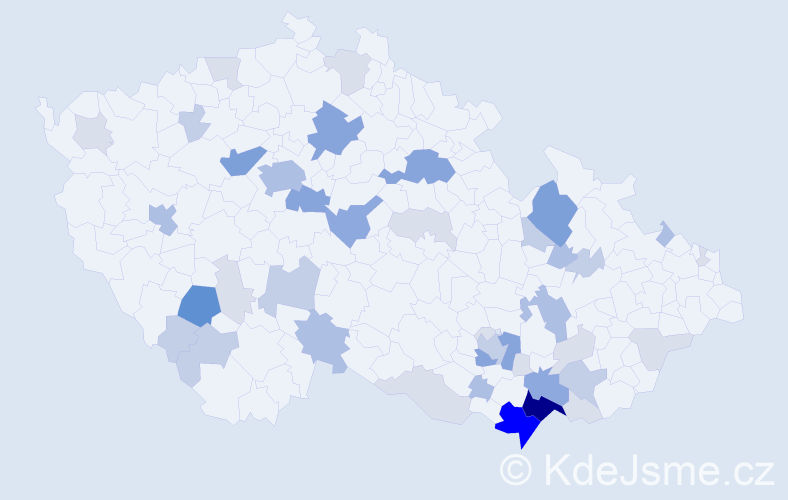 Příjmení: 'Benada', počet výskytů 137 v celé ČR