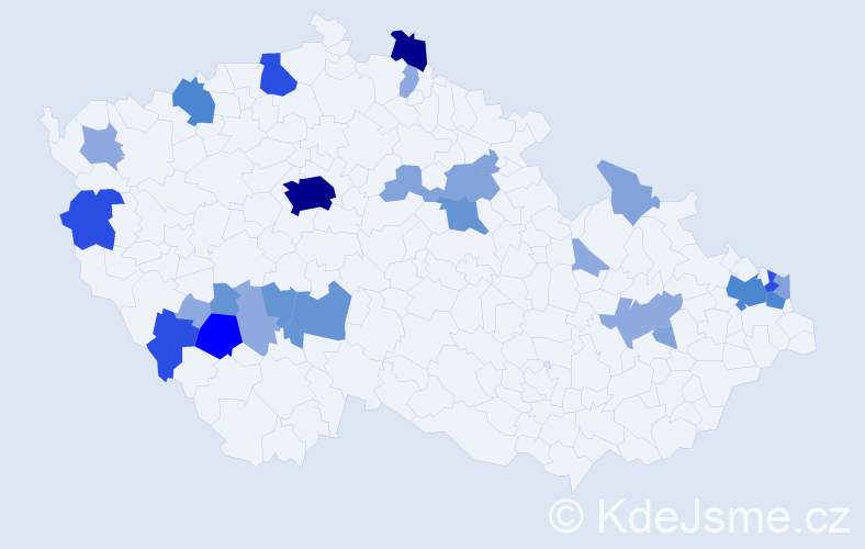 Příjmení: 'Podlesná', počet výskytů 84 v celé ČR