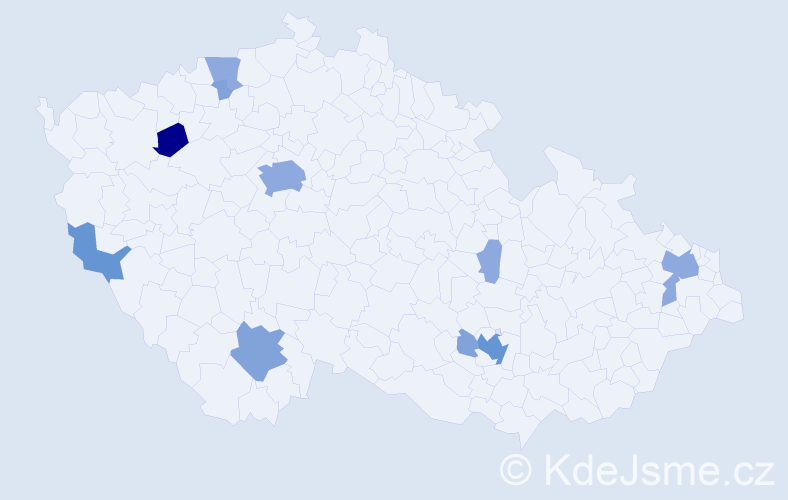 Příjmení: 'Reininger', počet výskytů 25 v celé ČR