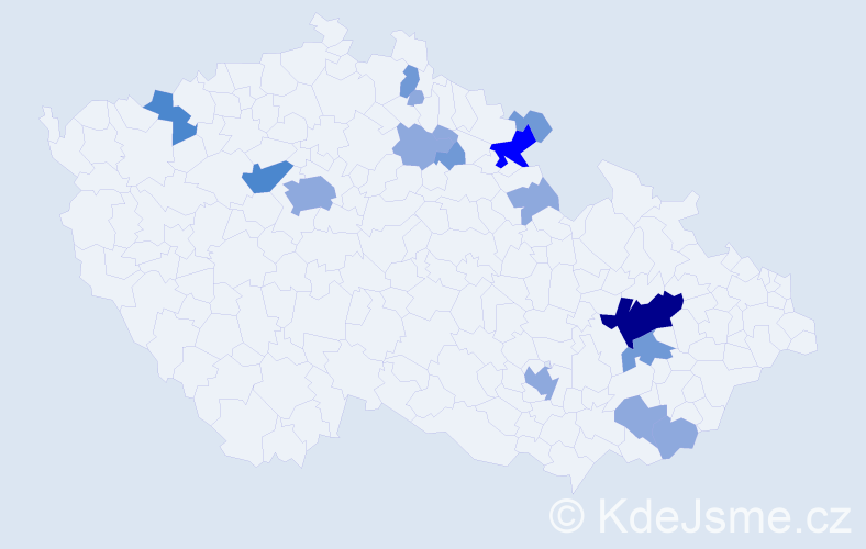 Příjmení: 'Teimerová', počet výskytů 32 v celé ČR
