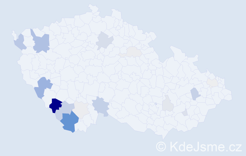 Příjmení: 'Preňková', počet výskytů 55 v celé ČR
