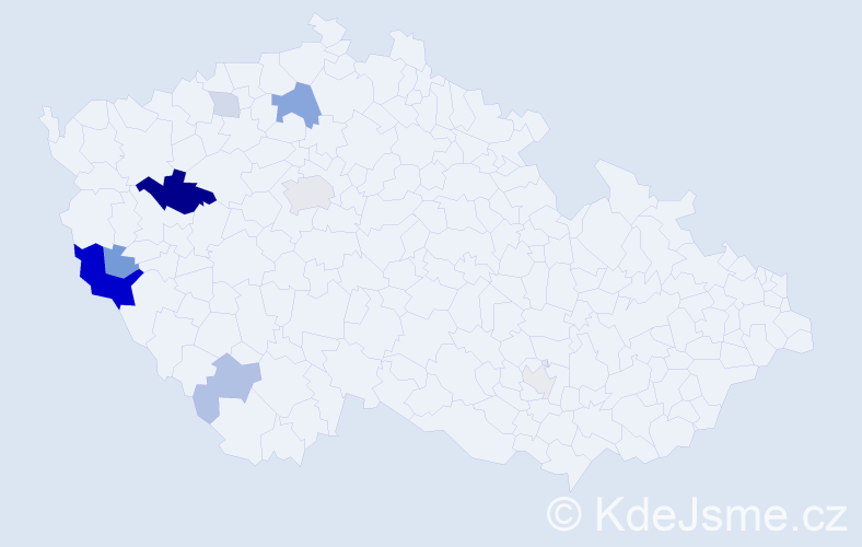 Příjmení: 'Veruňková', počet výskytů 23 v celé ČR