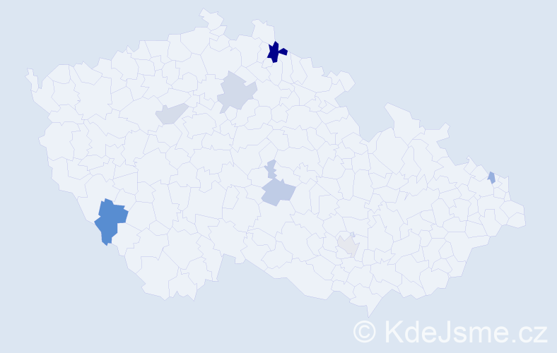 Příjmení: 'Kutak', počet výskytů 11 v celé ČR