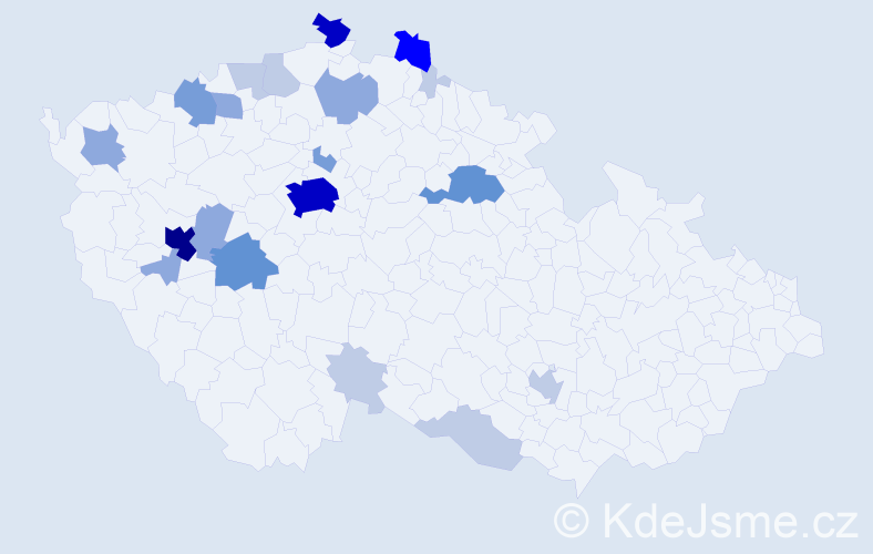 Příjmení: 'Luftová', počet výskytů 66 v celé ČR