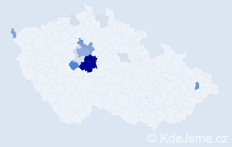 Příjmení: 'Šunda', počet výskytů 64 v celé ČR
