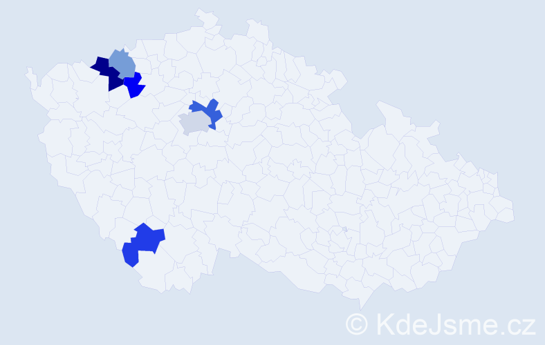 Příjmení: 'Krebner', počet výskytů 9 v celé ČR