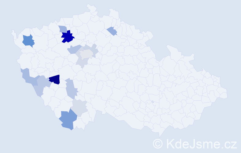 Příjmení: 'Klonfar', počet výskytů 30 v celé ČR