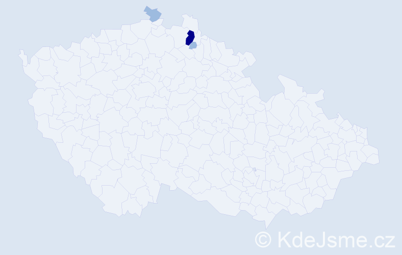 Příjmení: 'Quici', počet výskytů 6 v celé ČR