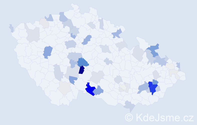 Příjmení: 'Halaška', počet výskytů 208 v celé ČR