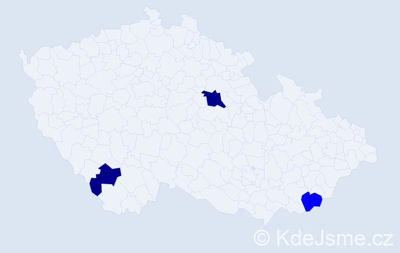 Příjmení: 'Karabášová', počet výskytů 5 v celé ČR