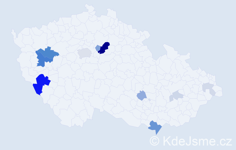 Příjmení: 'Gőrnerová', počet výskytů 34 v celé ČR