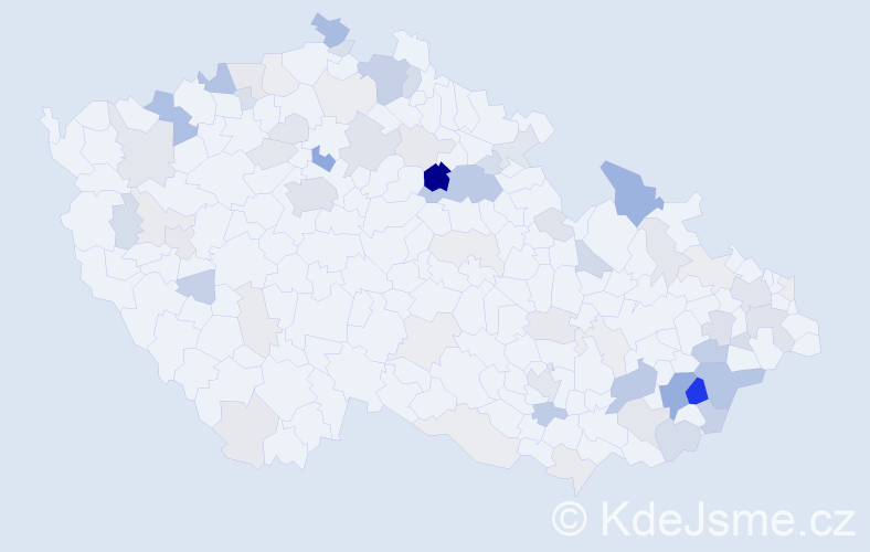 Příjmení: 'Bajza', počet výskytů 202 v celé ČR