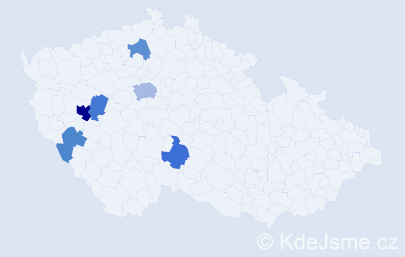 Příjmení: 'Pukshyn', počet výskytů 13 v celé ČR