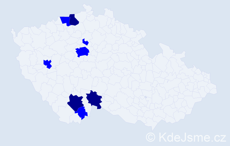 Příjmení: 'Strelková', počet výskytů 11 v celé ČR