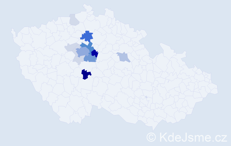 Příjmení: 'Rollo', počet výskytů 45 v celé ČR