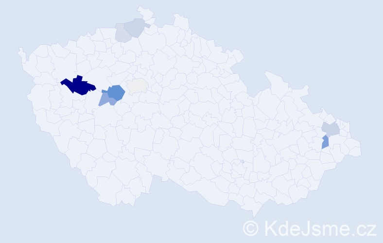 Příjmení: 'Vištejn', počet výskytů 17 v celé ČR