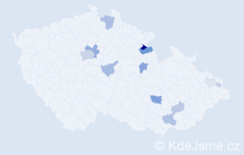 Příjmení: 'Thomson', počet výskytů 22 v celé ČR