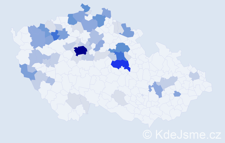 Příjmení: 'Kocek', počet výskytů 207 v celé ČR