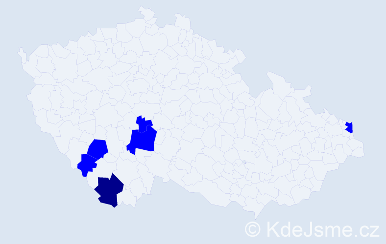 Příjmení: 'Čer', počet výskytů 7 v celé ČR