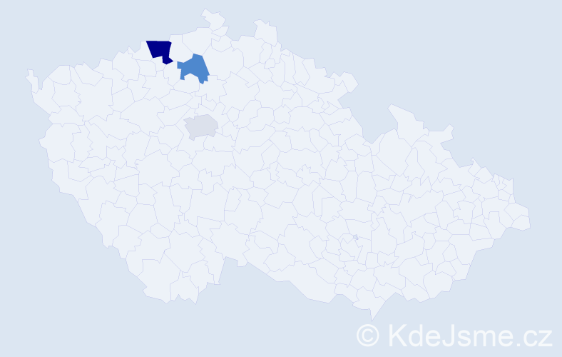 Příjmení: 'Petersik', počet výskytů 5 v celé ČR