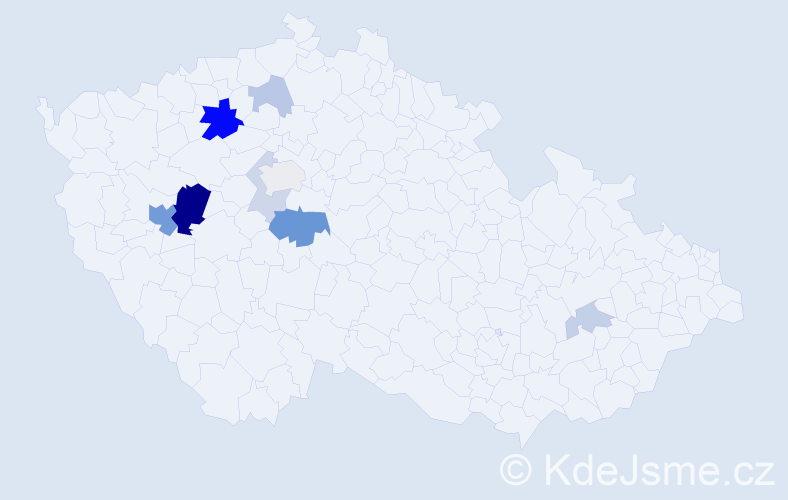 Příjmení: 'Lupáč', počet výskytů 25 v celé ČR