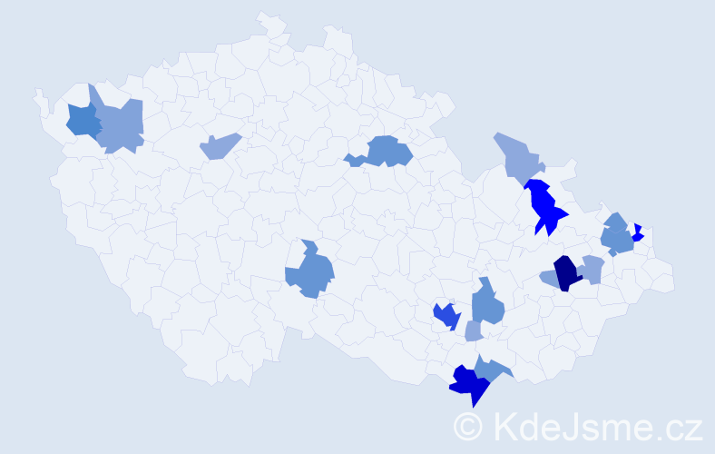Příjmení: 'Kleiber', počet výskytů 62 v celé ČR