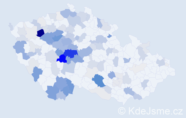 Příjmení: 'Kuthanová', počet výskytů 448 v celé ČR