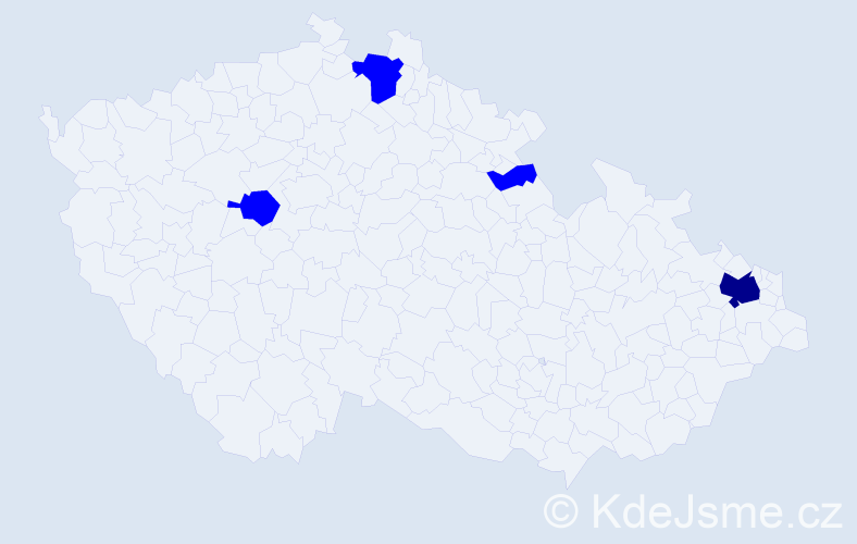 Příjmení: 'Bazár', počet výskytů 5 v celé ČR