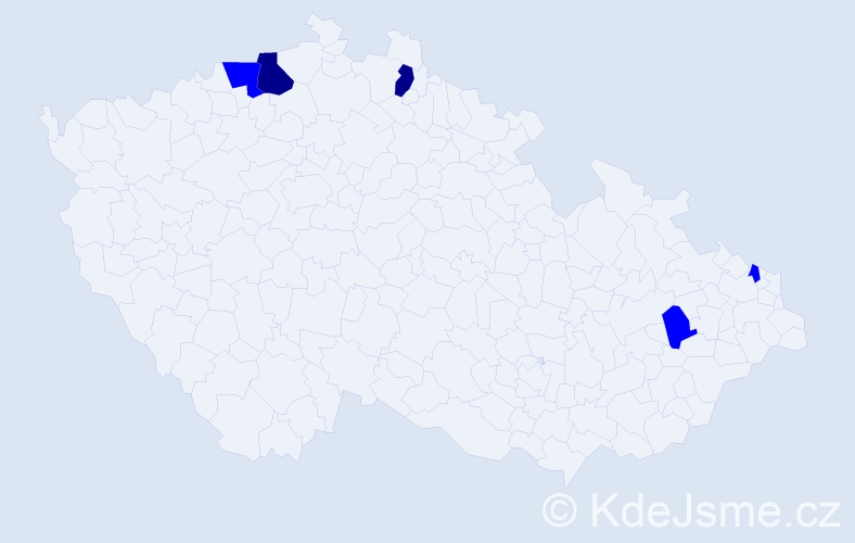 Příjmení: 'Frajsová', počet výskytů 7 v celé ČR