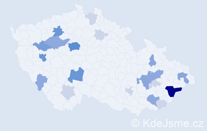 Příjmení: 'Sachrová', počet výskytů 64 v celé ČR