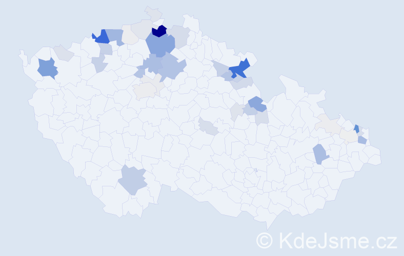 Příjmení: 'Turko', počet výskytů 205 v celé ČR