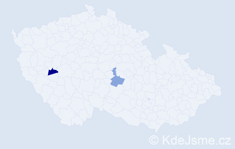 Příjmení: 'Dudinec', počet výskytů 2 v celé ČR