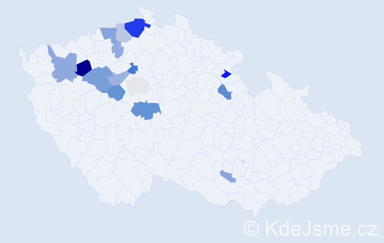 Příjmení: 'Vospálková', počet výskytů 47 v celé ČR