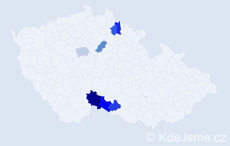 Příjmení: 'Haneyová', počet výskytů 12 v celé ČR
