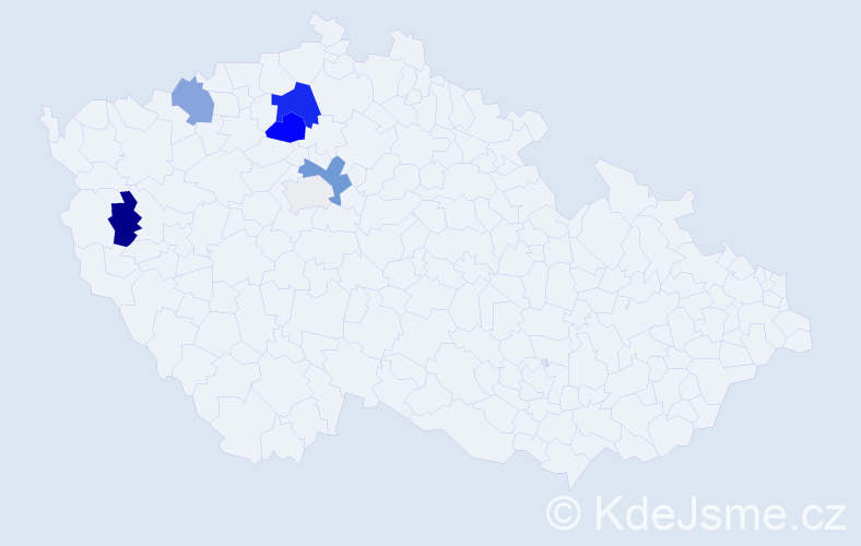 Příjmení: 'Fridrych', počet výskytů 16 v celé ČR