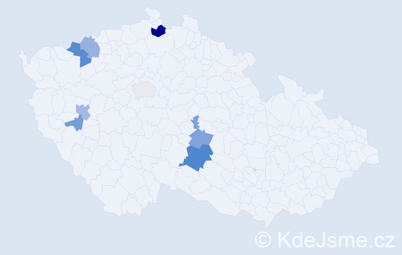 Příjmení: 'Metal', počet výskytů 23 v celé ČR
