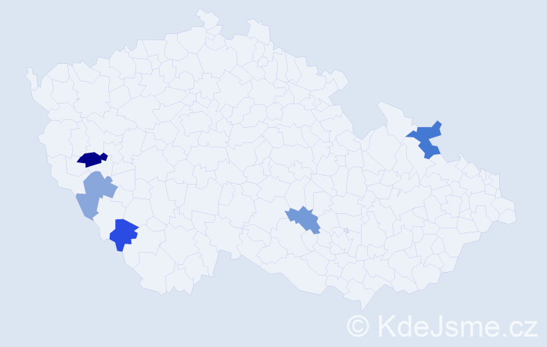 Příjmení: 'Ruhsamová', počet výskytů 7 v celé ČR