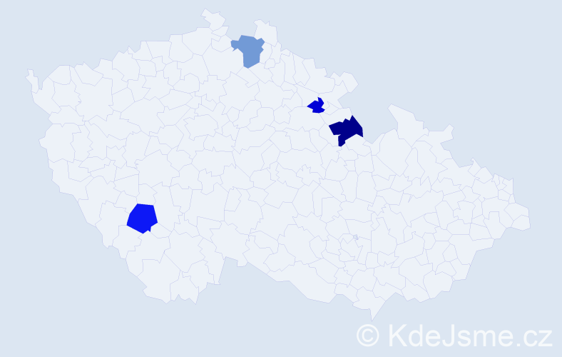 Příjmení: 'Gabara', počet výskytů 7 v celé ČR