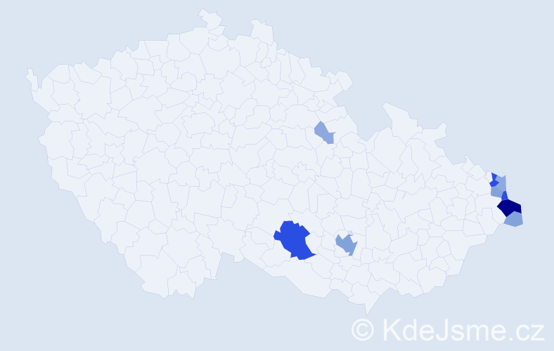 Příjmení: 'Kobiela', počet výskytů 31 v celé ČR